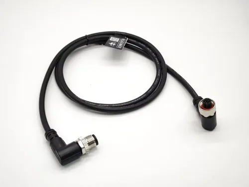 Miniatura 5 de Elecbee M12 Conector de ángulo recto macho a hembra A-Coding 1M AWG22 hembra a macho Cable M12 (5 pines)