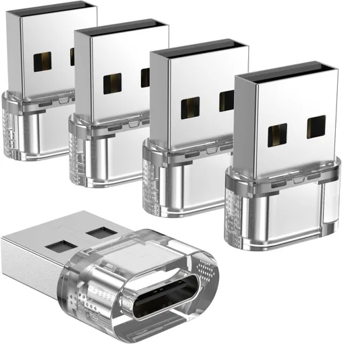 Miniatura 23 de Adaptador USB-A a USB-C paquete de 5 unidades, convertidor cargador USBC hembra a A macho, convertidor USB a USBC para iPhone 15 Plus Pro Max/Apple