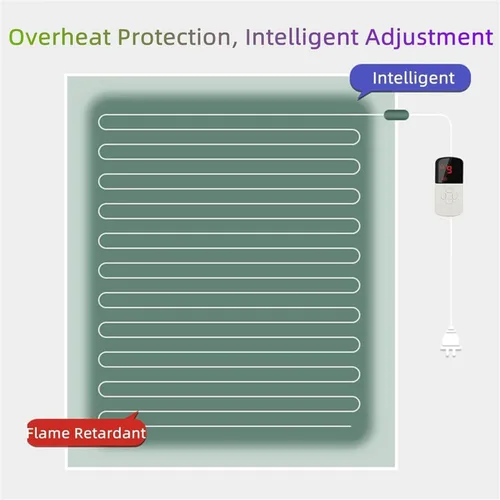 Miniatura 7 de Electric Heating Carpet, Graphene Electric Heated Floor Mat, Indoor Floor Heater with Timer Fast Heating, Heating Mat for Large Rooms(B,80CM*120CM)
