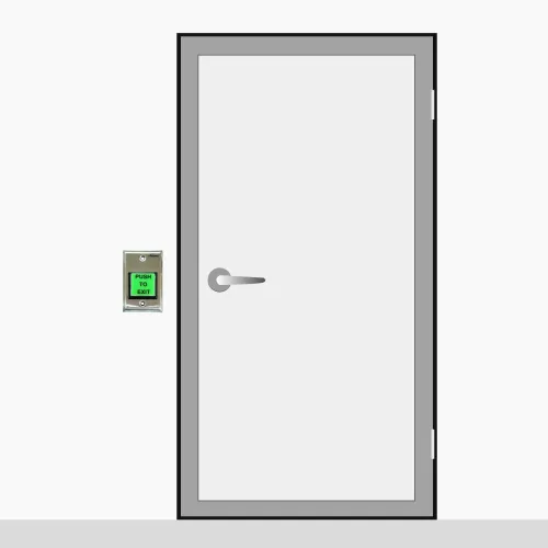 Miniatura 3 de Visionis Pulsar para salir botón VIS-7000 Interior verde cuadrado Solicitud de salida de acero inoxidable para control de acceso de puerta con luz