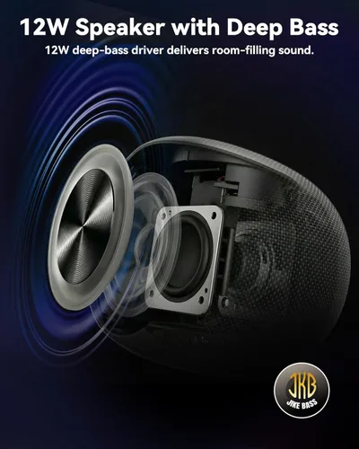 Miniatura 3 de BassBloom Altavoz Bluetooth portátil Room 3, IPX6 impermeable, emparejamiento TWS, potente sonido estéreo JIKE BASS de 12 W con luces RGB, Bluetooth