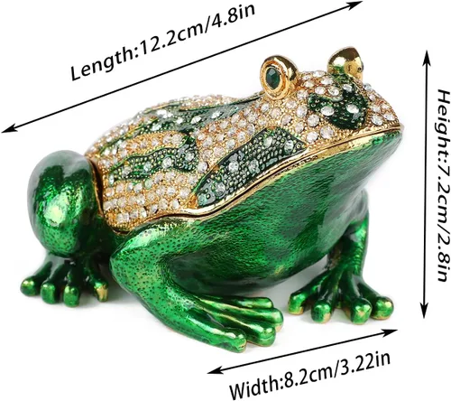 Miniatura 3 de Frog - Joyero con bisagras esmaltadas pintadas a mano, figuras de animales, adornos artesanales, regalo único para decoración del hogar