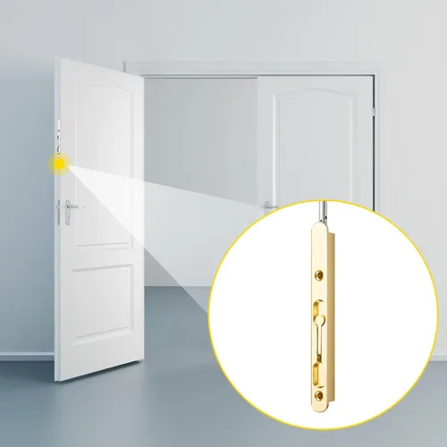 Miniatura 5 de Blulu 2 piezas de perno empotrado de palanca abatible extendida de 18 pulgadas para puerta doble, accesorios para cerraduras de puerta francesa
