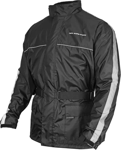 Miniatura 3 de Nelson Rigg Solo Storm - Chaqueta de lluvia, impermeable, transpirable y plegable (negro, talla S)