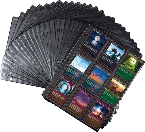 Monster - Paquete de 25 protectores de página para tarjetas coleccionables con capacidad para 450 cartas coleccionables y 9 hojas de bolsillo para