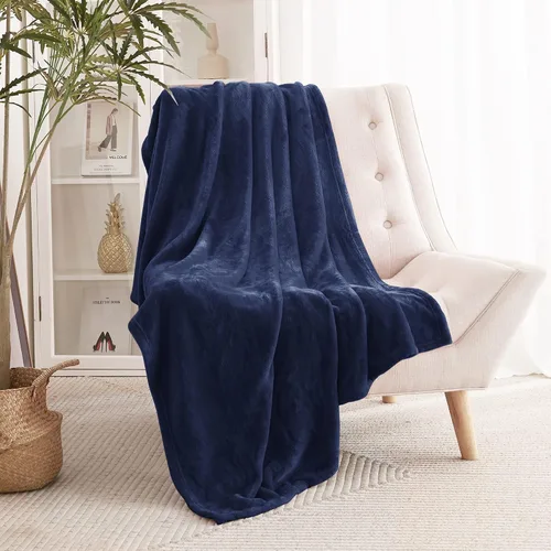 Miniatura 25 de RYB HOME Ropa de Cama Manta de Franela Tamaño Throw Todas las Estaciones Manta Ligera de Microfibra Suave que Ajusta Cubierta de Cama Colcha Crema