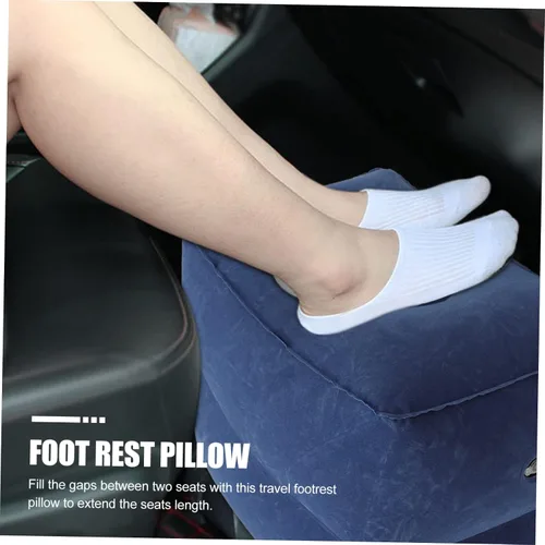 Miniatura 5 de CHILDWEET Juego de almohadas inflables para reposapiés para niños, altura ajustable, almohada de descanso de pies con asas dobles para viajes
