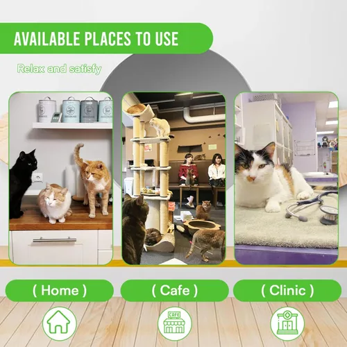 Miniatura 8 de 24/7 Shop at Home Court - Torre de árbol para gatos de varios niveles de 54 pulgadas con bola colgante y postes rascadores para gatos