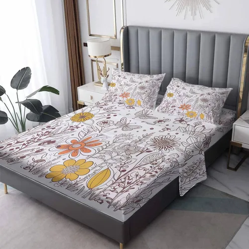 Miniatura 8 de Juego de sábanas de mariposa tamaño King dividido, sábanas de mariposas y llamas, sábanas y fundas de almohada estampadas de 5 piezas, microfibra
