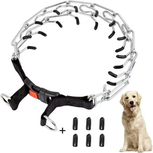 Miniatura 9 de Collar de punta para perro, collar de entrenamiento para perros con clip de liberación rápida, eslabones ajustables de acero inoxidable con puntas