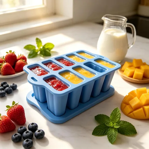 Miniatura 3 de Popsicle Mold Silicone Popsicle Molds,10-Cavity Homemade Popsicle Moulds,Easy Release Ice Pop Maker,BPA Free,with 100 Popsicle Sticks 100 Popsicle