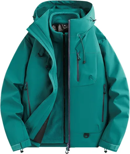 Miniatura 13 de Abrigos de otoño e invierno 3 en 1 con capucha, chaqueta de esquí de nieve 2026, impermeable, resistente al viento, forro polar, para mujeres y Negro