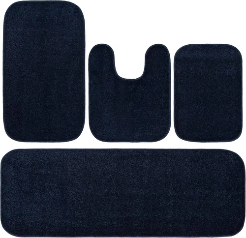 Miniatura 65 de Garland Rug Gramercy - Alfombra de baño rectangular lavable de polipropileno de felpa de 20 x 34 pulgadas, color azul lavabo, suave, absorbente