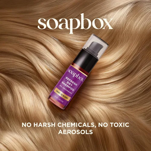 Miniatura 4 de Soapbox Refresh Dry Champú en polvo, absorbe el aceite y da volumen al cabello, champú seco sin aerosol en polvo para el cabello con biotina