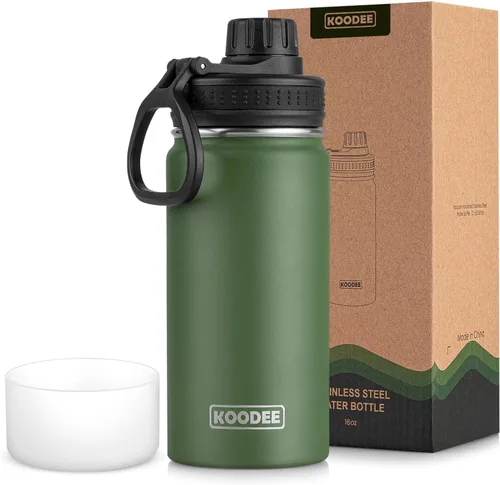 Miniatura 44 de koodee Insulated Water Bottle, 32 oz Stainless Steel Double Wall Vacuum Wide Mouth Sport Bottle with Leakproof Spout Lid (Navy)