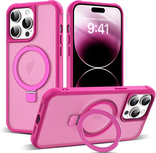 Miniatura 96 de SKYLMW – Funda compatible con iPhone 12 Pro Max y iPhone 13 Pro Max con soporte magnético invisible tipo anillo, fundas translúcidas para teléfonos