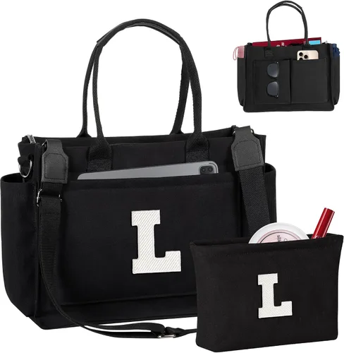 Miniatura 27 de Easter Basket Stuffers, Initial Tote Bag with Makeup Bag, Birthday Gifts for Women, Teen Girl Gifts Trendy Stuff