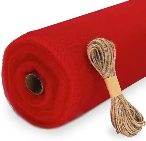 Miniatura 32 de Rollo de tela de tul, 54 pulgadas x 10 yardas (30 pies) de tul para decoración de boda, tutú de fiesta, telón de fondo, baby shower, faldas de mesa