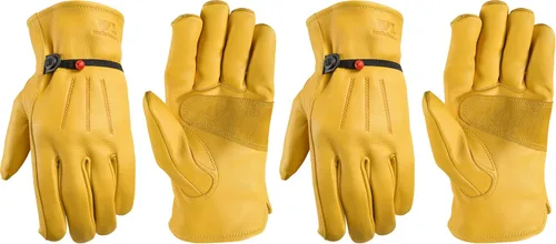 Miniatura 8 de Wells Lamont 1132 Guantes de trabajo de cuero con cierre de muñeca, bricolaje, trabajo de jardín, construcción, motocicleta