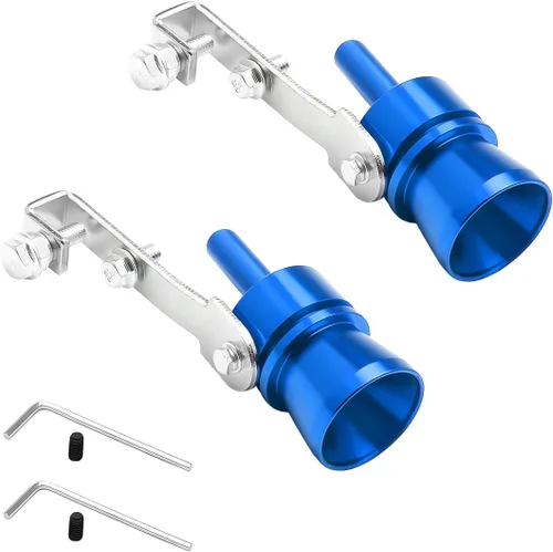 Miniatura 9 de 2 piezas de simulador de silbato de sonido turbo, resonador de válvula de soplado de aleación de aluminio para escape de auto, silbato de cola