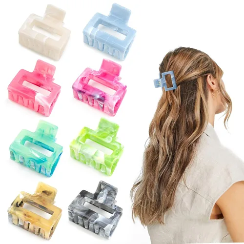 Miniatura 9 de Pinzas de garra para cabello para mujeres y niñas, pinzas cuadradas mate de 2" para cabello fino o grueso, pinzas antideslizantes para el cabello