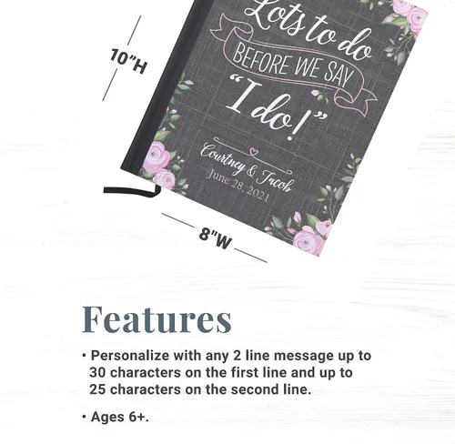 Miniatura 4 de Let's Make Memories Cuaderno personalizado para novias, planificador de boda, organizador de recuerdos, mensaje personalizado