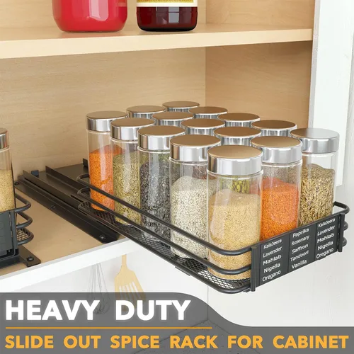 Miniatura 2 de SpaceAid estante organizador de especias para gabinete, organizador de condimentos deslizante y resistente para armarios de cocina, con 415