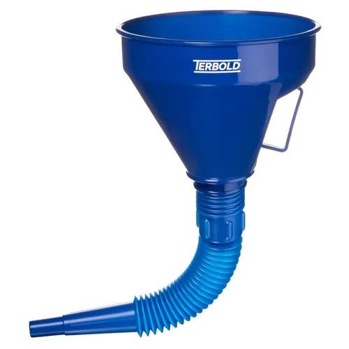 Embudo flexible automotriz con manguera | Embudo de aceite flexible de boca ancha para uso automotriz – gas, líquido de transmisión, combustible Azul
