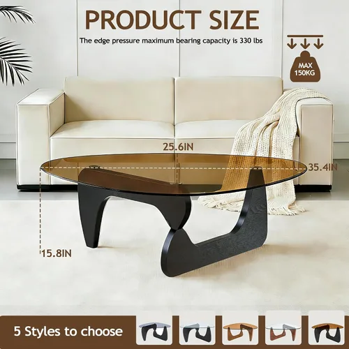Miniatura 2 de Mesa de centro pequeña, mesa de centro negra moderna de mediados de siglo para sala de estar, mesas centrales abstractas con parte superior
