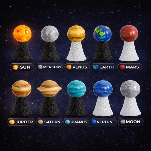 Miniatura 2 de Liberty Imports Planet Pop Jumpers para niños, paquete de 20 juguetes de reventar con sistema solar iluminado con estrellas y planetas, lanzadores
