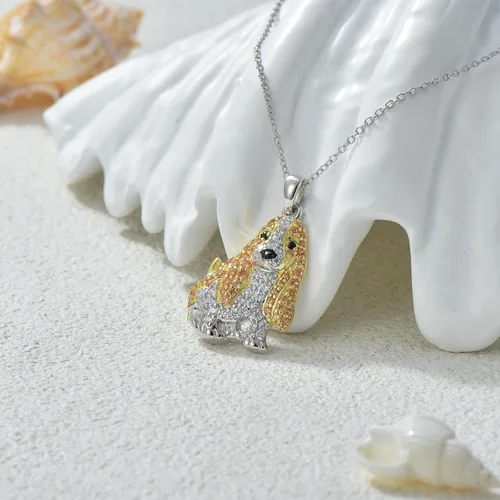 Miniatura 44 de Collares con colgante de perro de plata de ley S925 – 24 razas corgi/husky/labrador/pastor para mujer