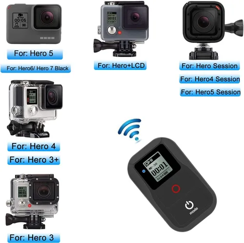 Miniatura 2 de Suptig Control remoto WiFi compatible con GoPro Hero 8/7/6/5/4/3+/Session - Control remoto inalámbrico impermeable (negro)
