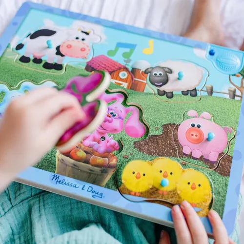 Miniatura 6 de Melissa & Doug Blue's Clues & You! Rompecabezas de madera con sonido - Granja musical (6 piezas)