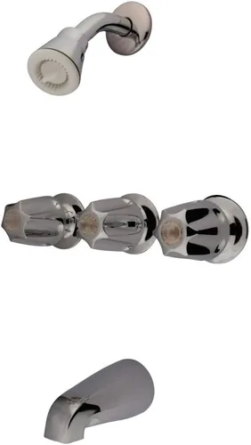 Miniatura 3 de Kingston Brass KF112 Americana - Válvula central para bañera y ducha de 8.0 in, con mango doble, cromo pulido