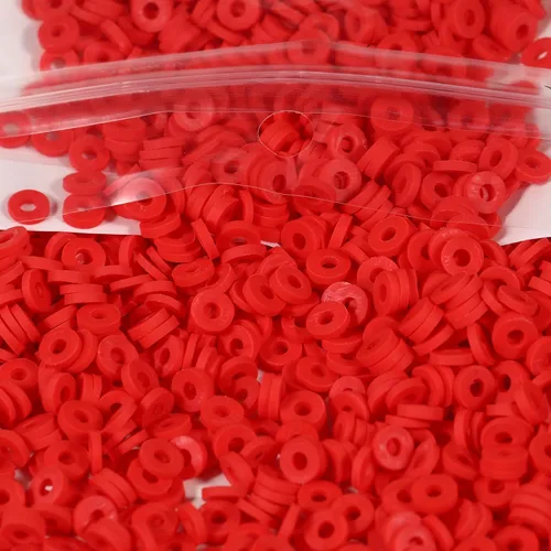 Miniatura 24 de 2000 cuentas de arcilla negra cian para hacer pulseras, cuentas planas redondas de arcilla polimérica de 0.236 pulgadas (0.236 in), cuentas Heishi