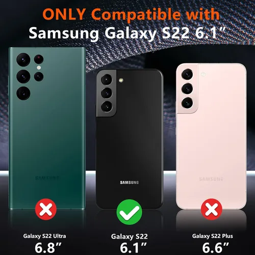 Miniatura 2 de SPIDERCASE Funda para Samsung Galaxy S22, [protección contra caídas de grado militar de 10 pies], paquete de 2