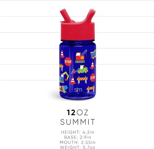 Miniatura 4 de Simple Modern Disney Princess - Botella de agua de plástico Tritan Summit para niños, taza sin BPA de 12 onzas con tapa cubierta con popote a prueba