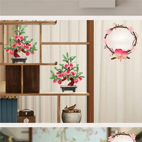 Miniatura 5 de Árbol de cristales de jade natural, bonsái artificial, melocotonero, sala de estar, porche, decoración de dinero, Feng Shui, en maceta, regalos