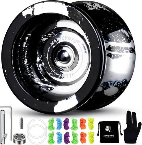 Miniatura 7 de MAGICYOYO Yoyos de Doble Propósito - N11 Aleación Dorada Negra Profesional No Responsivo Yo Yo y K2 Azul Rosa Amarillo Plástico Responsivo Yo-yo