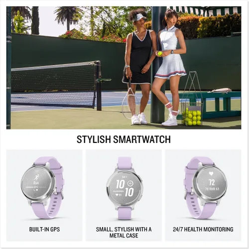 Miniatura 2 de Garmin Lily 2 - Reloj inteligente pequeño y elegante de hasta 5 días de duración de la batería, pantalla oculta, lente modelada, color crema