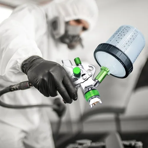 Miniatura 5 de HVLP - Pistola de pintura con boquillas de 1.4/1.7/0.079 in, pistola de pintura de aerosol de aire con 10 tazas y tapas de mezcla de 20 onzas