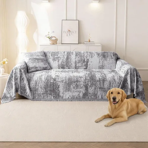 Miniatura 15 de hyha Funda para Sofá para Perros, Fundas de Sofá Bohemias para Sofá de 3 Cojines Lavable, Funda Deslizable de Chenilla para Sofá para Mascotas
