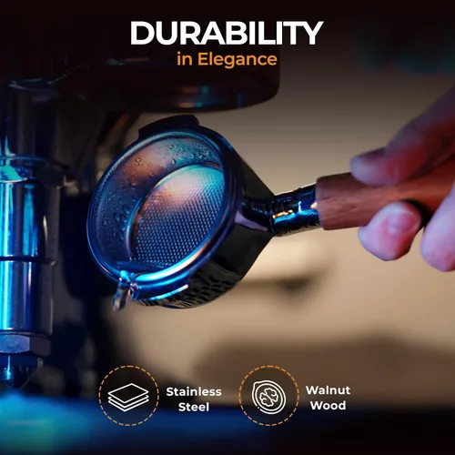 Miniatura 5 de Portafiltro sin fondo de 2.126 in compatible con Breville de 2.126 in con grabado único de la bandera de Estados Unidos, enriquece tu café espresso