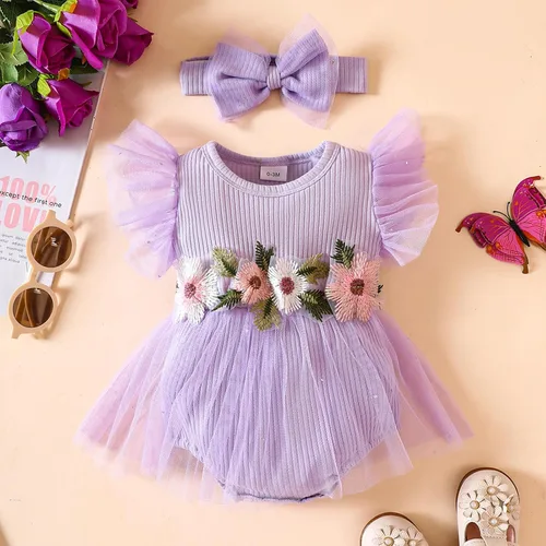 Miniatura 9 de Mameluco para bebé y niña, ropa floral para el verano, traje de verano