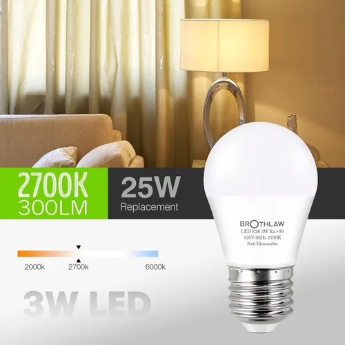 Miniatura 4 de Bombillas equivalentes a 25 W, bombilla LED A15 de 3 W, base E26, 2700 K, blanco cálido, bombillas de bajo vatio, bombilla de mesita de noche