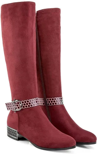 Miniatura 3 de ANN CREEK Botas 'Orizea' de gamuza sintética con tacón bajo y correas estampadas para colmena