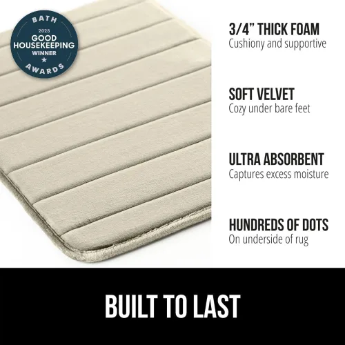 Miniatura 3 de Gorilla Grip - Alfombra de baño de espuma viscoelástica de 24 x 17 pulgadas, original, de primera calidad, suave, absorbente, gruesa, lavable a