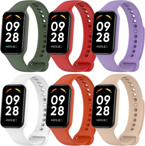 Miniatura 10 de FitTurn Correa de reloj inteligente [6 unidades] – Compatible con Xiaomi Mi Redmi Smart Band 2 Fitness Tracker (reloj no incluido) Correa de muñeca