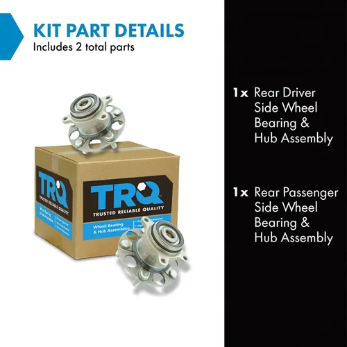 Miniatura 2 de TRQ Juego de 2 rodamientos de rueda trasera y conjunto de cubo compatible con Honda Civic 2006-2015