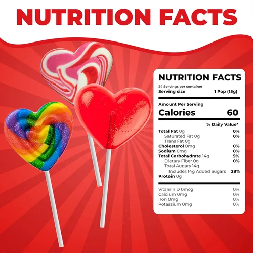 Miniatura 2 de Fusion Select 24 paletas en forma de corazón – Lollipop dulce corazón para rellenos de bolsas de fiesta, rellenos de piñata – Ideal para el día